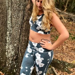 Floral Blue Sports Bra